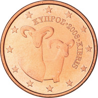 Chypre, 5 Euro Cent, Two Mouflons, 2008, SPL, Cuivre Plaqué Acier - Cipro