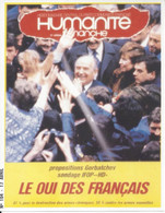 CPM  Parti Politique Humanité Dimanche Proposition Gorbatchev Sondage IFOP-HD Le Oui Des Français - Labor Unions
