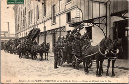 Métier Sapeurs Pompiers De La Ville De Paris - Ordre De Départ Pour Le Feu (pli Coin Inférieur Droit) - Pompieri