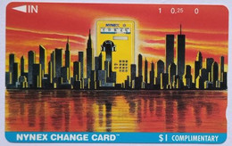 USA Nynex MINT Tamura $1 Complimentary Card "Manhattan Skyline ( Blue Strip ) - [3] Magnetic Cards