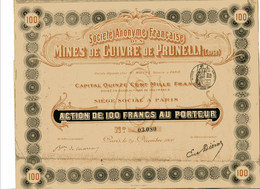 S.A. Francaise Des MINES De CUIVRE De PRUNELLI (Corse) - Mines