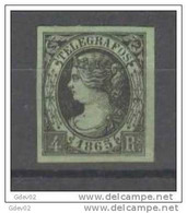 ESTGF6-L4300-TESPTELEGM.Spain  Espagne.Isabel Ll. TELEGRAFOS DE ESPAÑA.1865 (Ed T6*) Sin Goma,con Charnela.LUJO - Telegramas