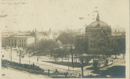 Kristiania (Oslo) 1921; Nationalteatret, Universitetet (Tramway) - Circulated. - Norwegen
