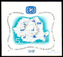 ROMANIA 1967 International Tourism Year Block MNH / **.  Michel Block 63 - Blocks & Kleinbögen