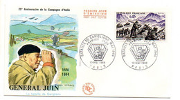 FDC--1969--25ème  Anniversaire De La Campagne D'Italie-Général JUIN (Garigliano) ...cachet  PARIS --75 - 1960-1969