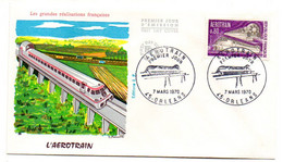 FDC--1970-- L'aérotrain  ( Train ) .....cachet  ORLEANS -- 45 - 1970-1979