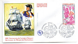 FDC  --1980--200ème Anniv Arrivée à Nemport Marquis De Rochambeau ......cachet PARIS-75 & FLM SUFFREN-NEWPORT - 1980-1989