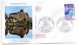 FDC  --1980--SOLESMES--Abbaye............cachet  SOLESMES - 72 - 1980-1989