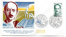 FDC  --1980-- John PERSE ....cachet POINTE A PITRE--971   &  AIX EN PROVENCE-13 - 1980-1989