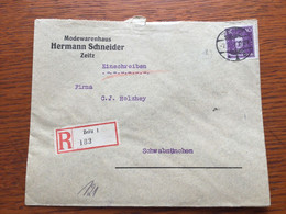HA5596 Deutsches Reich 1927 R-Brief Von Zeitz Nach Schwabmünchen EF Leibniz - Briefe U. Dokumente
