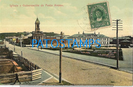 187059 CHILE PUNTA ARENAS CHURCH IGLESIA Y GOBERNACION POSTAL POSTCARD - Chili