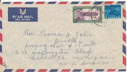 India Air Mail Cover Sent To USA 19-4-1955 - Poste Aérienne