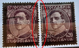 KING ALEXANDER-20 D-BLACK OVERPRINT-VARIATION-YUGOSLAVIA-1934 - Geschnittene, Druckproben Und Abarten