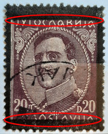 KING ALEXANDER-20 D-BLACK OVERPRINT-ERROR-YUGOSLAVIA-1934 - Ongetande, Proeven & Plaatfouten