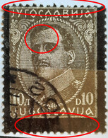 KING ALEXANDER-10 D-BLACK OVERPRINT-ERROR-YUGOSLAVIA-1934 - Sin Dentar, Pruebas De Impresión Y Variedades