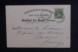 NORVÈGE - Oblitération " Nordbanernes Postexp 1905 " Sur Carte Postale De Trondhjem Pour La France - L 123139 - Storia Postale