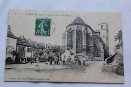 Cpa 1910, Gourdon, église Saint Pierre Et Place Du Réservoir, Lot 46 - Gourdon