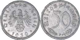 Allemagne - 1939 - 50 Reichspfennig - Atelier De Stuttgart (F) - Aluminium - 04-449 - 50 Reichspfennig