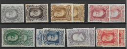 Brazil 1877-78 With Colour Shades (uncounted) Complete Set Without 700R And All Mint No Gum  (1150 Euros) - Neufs