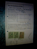 Belgique Vieux Papier Avec Fiscaux Taxe De Transmission Et De Luxe Ausset Frontière Date 10/5/17 - Documents