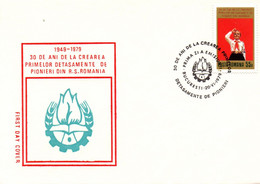 Romania 1979, FDC, Pioneer, Youth - Brieven En Documenten