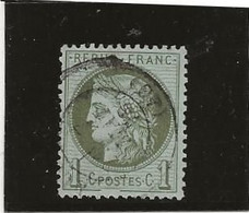 TIMBRE CERES N° 50 B OBLITERE  AVEC VARIETE TRAIT INFERIEUR DU CADRE BRISE  COTE : 75 € - 1871-1875 Cérès