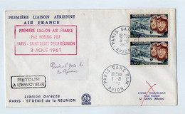 TB 3518 - LSC - Lettre Par Avion - Première Liaison Air France Par Boeing 707 PARIS / SAINT - DENIS De La Réunion 1967 - 1960-.... Covers & Documents