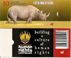 SOUTH AFRICA, 1997, Booklet 40a,  Rhino, Human Rights Text - Libretti