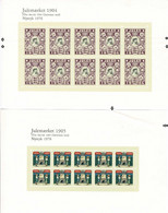 Denmark; Christmas Seals 1904-1906; Reprint/Newprint Small Sheet With 10 Stanps.  MNH(**), Not Folded. - Essais & Réimpressions