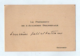 VP19.724 - GRENOBLE - CDV - Carte De Visite - Le Président De L'Académie Delphinale - Cartes De Visite