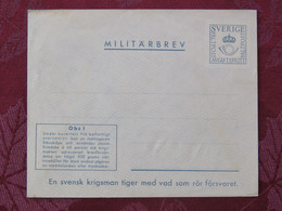 Sweden Unused Military Stationery - Militares