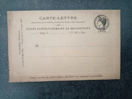 MADAGASCAR . 1895. CARTE LETTRE  Corps Expéditionnaire De Madagascar. - Cartas & Documentos
