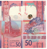 Aruba New 50  Florin  Dated 01.01.2019  PW23 ( Crab  +   Willem III Tower ) - Aruba (1986-...)