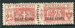 REGNO D'ITALIA COLONIE  POSSEDIMENTI 1925  25 Centesimi Della Serie Pacchi Postali MNH - Oltre Giuba