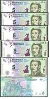 Argentina - 5 Pcs X 5 Pesos 2015 UNC P. 359 Lemberg-Zp - Argentinië