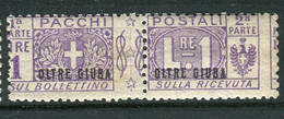 REGNO D'ITALIA COLONIE  POSSEDIMENTI 1925 1 Lira In Varietà Della Serie Pacchi Postali MNH - Oltre Giuba