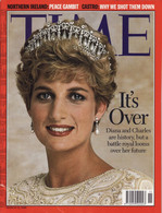 It's Over, Divorce Of Princess Diana And Prince Charles TIME Magazine No 11 March 11 1996 - Other & Unclassified