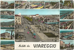 AB5302 Viareggio (Lucca) - Panorama Vedute Multipla - Auto Cars Voitures / Viaggiata 1964 - Viareggio