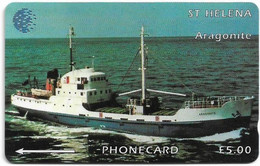 St. Helena - C&W - GPT - Ships - Aragonite - 5CSHA - 5£, 2.000ex, Used - St. Helena Island