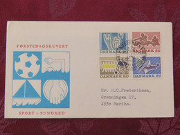 Denmark 1971 FDC Cover Copenhagen - Sports Football Soccer Swimming Gymnastics Sailing - Lettres & Documents