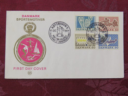 Denmark 1971 FDC Cover Copenhagen - Sports Football Soccer Swimming Gymnastics Sailing - Briefe U. Dokumente