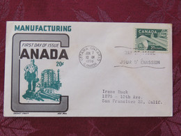 Canada 1956 FDC Cover To USA - Paper Industry - Cartas & Documentos