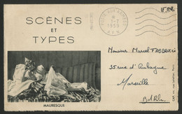 Carte-Lettre Scènes Et Types Mauresque Obl. Poste Aux Armées 1/7/59 Datée Près D'Aïn Sefra. - War Of Algeria