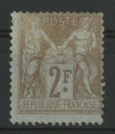 N° 105 2 Fr Bistre Sur Azuré Cote 200 € Neuf * (MH) - 1898-1900 Sage (Tipo III)