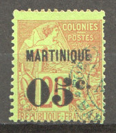 Alphée Dubois20 C. Surchargé «MARTINIQUE / 05 C.» Yv 11 - Usados