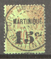 Alphée Dubois20 C. Surchargé «MARTINIQUE / 15 C.» Yv 11  Superbe Oblitération «Port De France» - Oblitérés