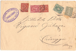 1899 Lettera Da Comitato Lombardo Per Triuggio Con Affrancatura DUE RE - Marcofilía