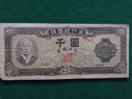Corée Du Sud   -  1000 Won  -  1952-1953   - Circulé -  The Central Bank Of Corea - Corea Del Sud
