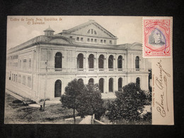 Postcard Santa Ana Theater 1906 With Marking T 2 Cents - El Salvador