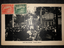 Postcard Bolivar Park In San Salvador 1919 - El Salvador